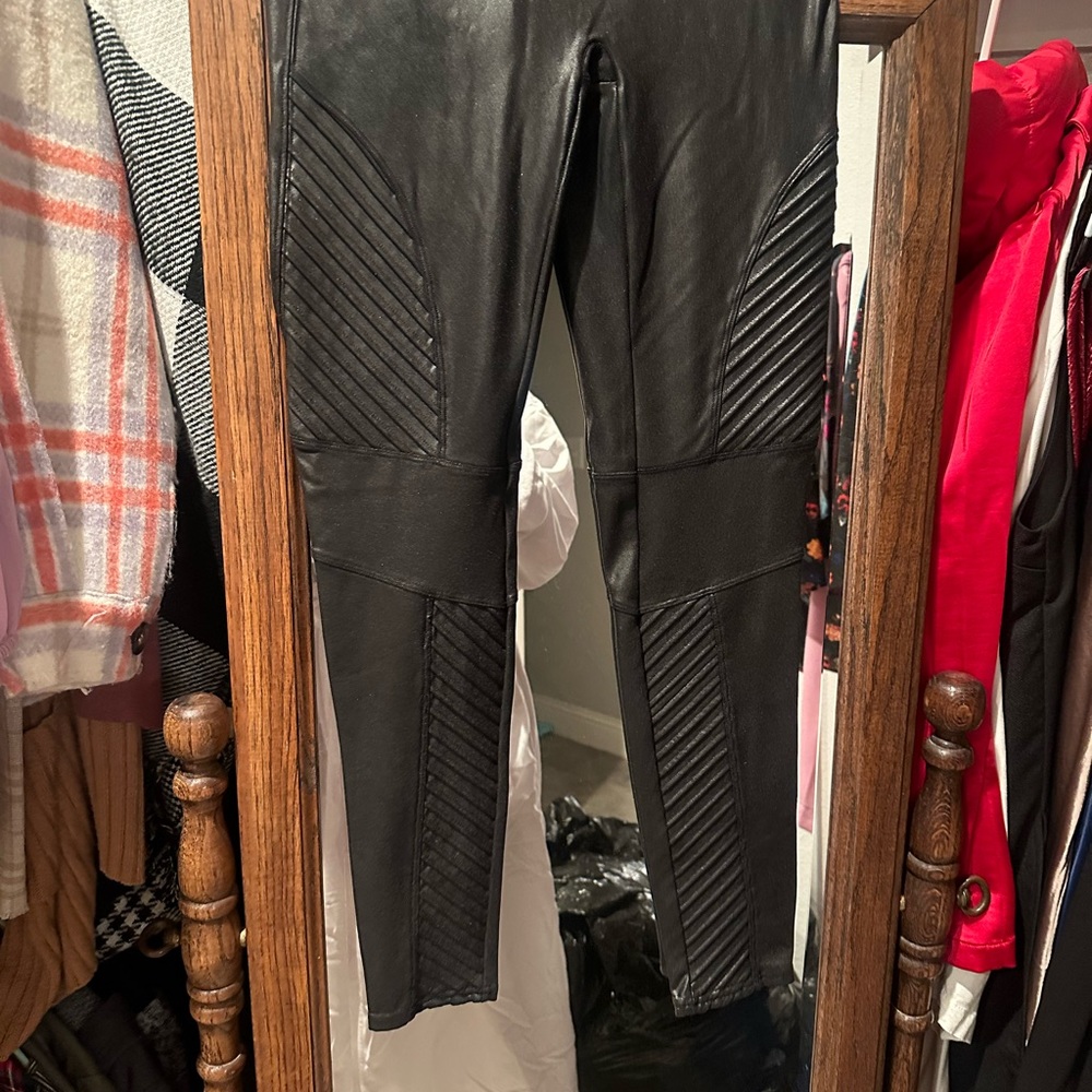 Spanks faux Leather Moto Tights